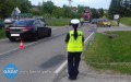 Wypadek z udziałem motocyklisty